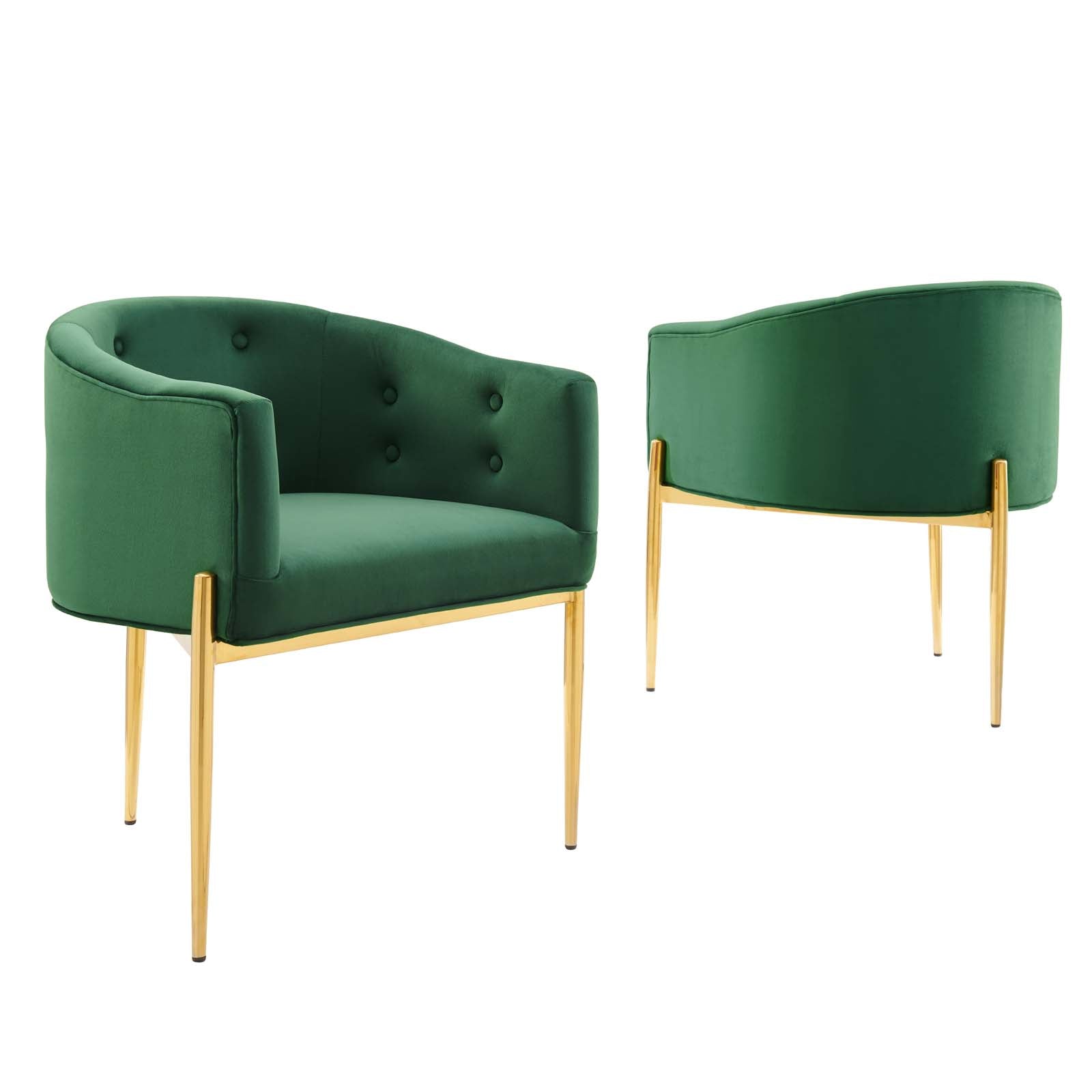 Savour Tufted Performance Velvet Accent Chairs Set of 2 by Modway