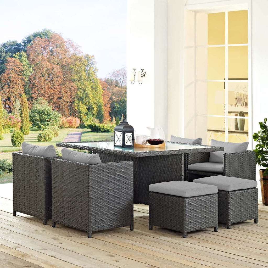Sojourn 9 Piece Outdoor Patio Sunbrella¨ Dining Set by Modway