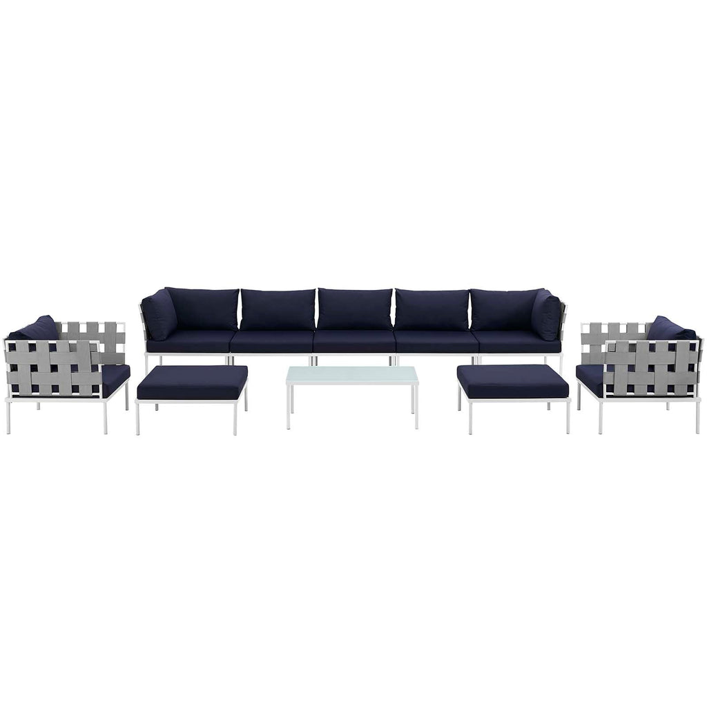 Harmony 10 Piece Outdoor Patio Aluminum Sectional Sofa Set by Modway