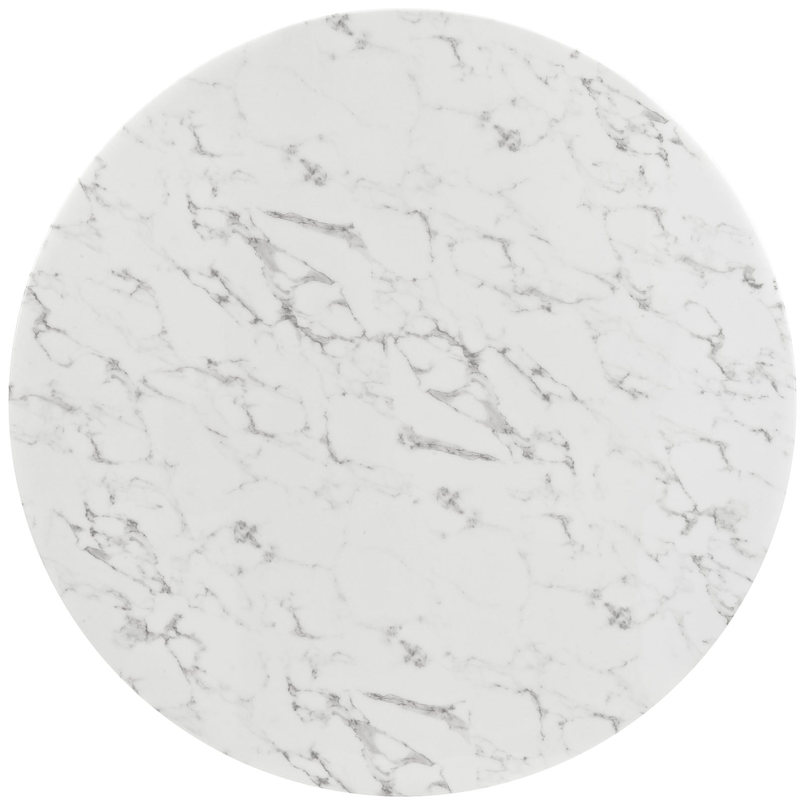 Lippa 54" Round Faux Marble Dining Table with Tripod Base by Modway
