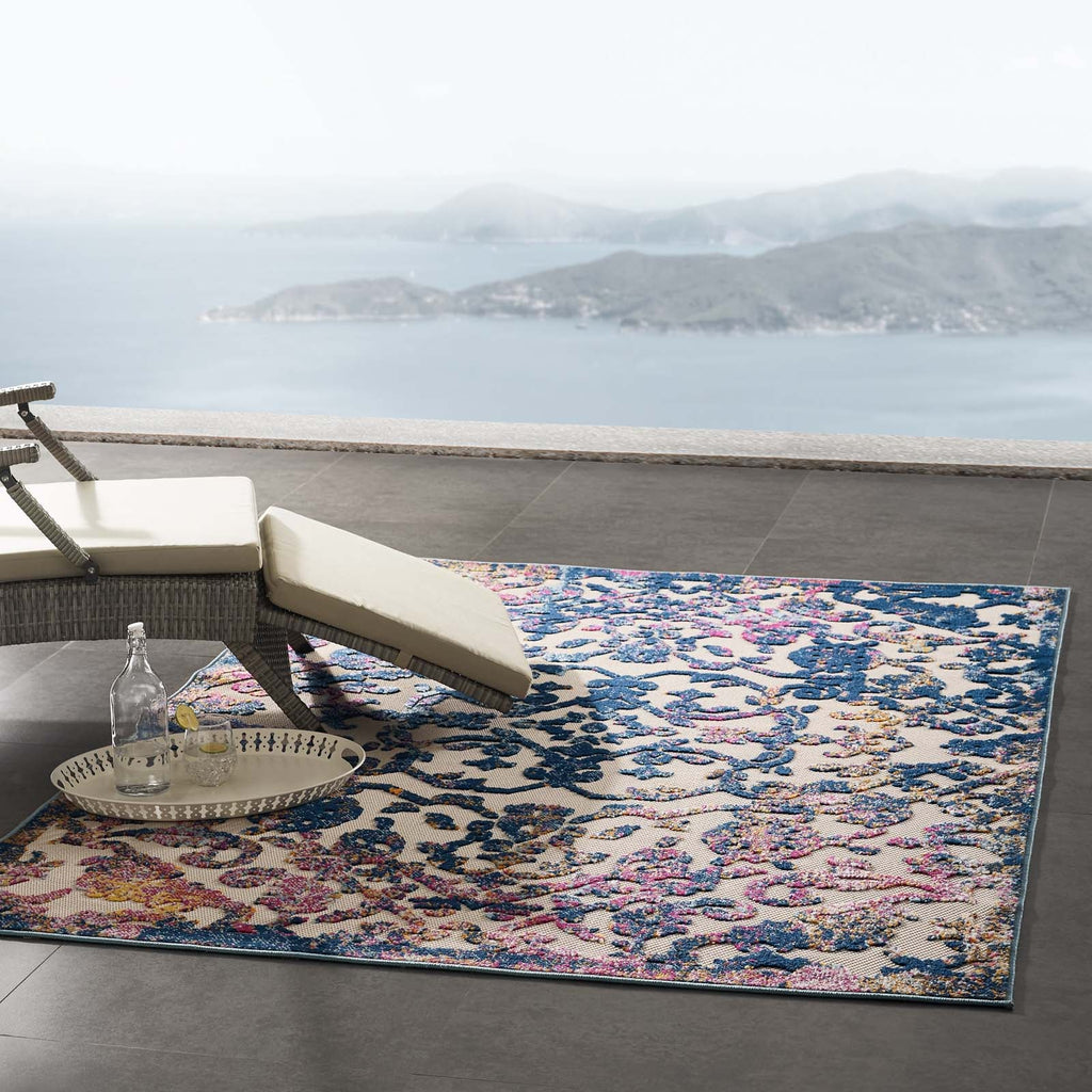 Reflect Primrose Ornate Floral Lattice 5x8 Indoor/Outdoor Area Rug by Modway