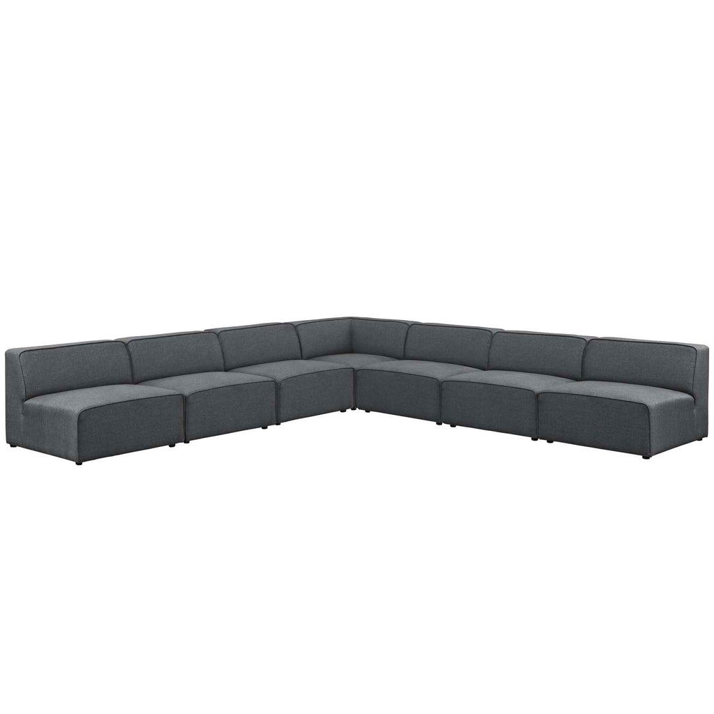 Mingle 7 Piece Upholstered Fabric Sectional Sofa Set by Modway