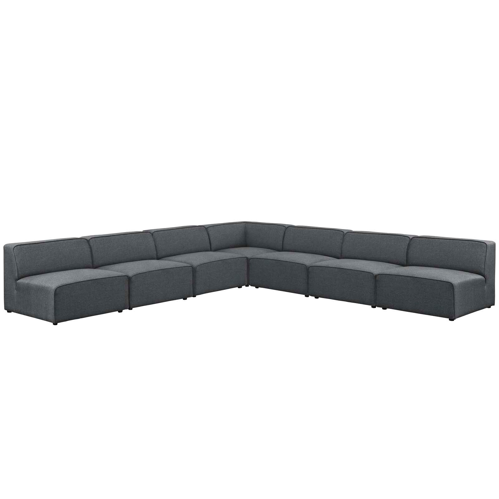 Mingle 7 Piece Upholstered Fabric Sectional Sofa Set by Modway