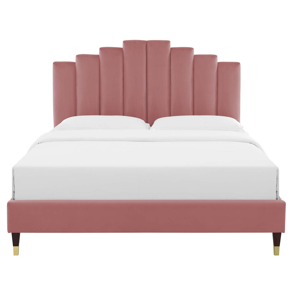 Elise Performance Velvet King Platform Bed by Modway