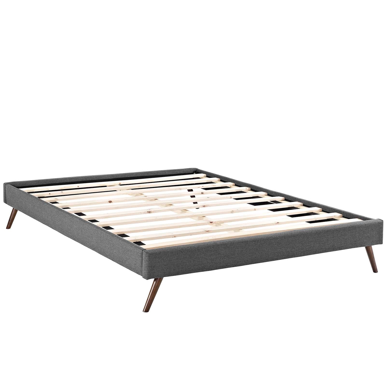 Loryn Fabric Queen Bed Frame with Round Splayed Legs by Modway