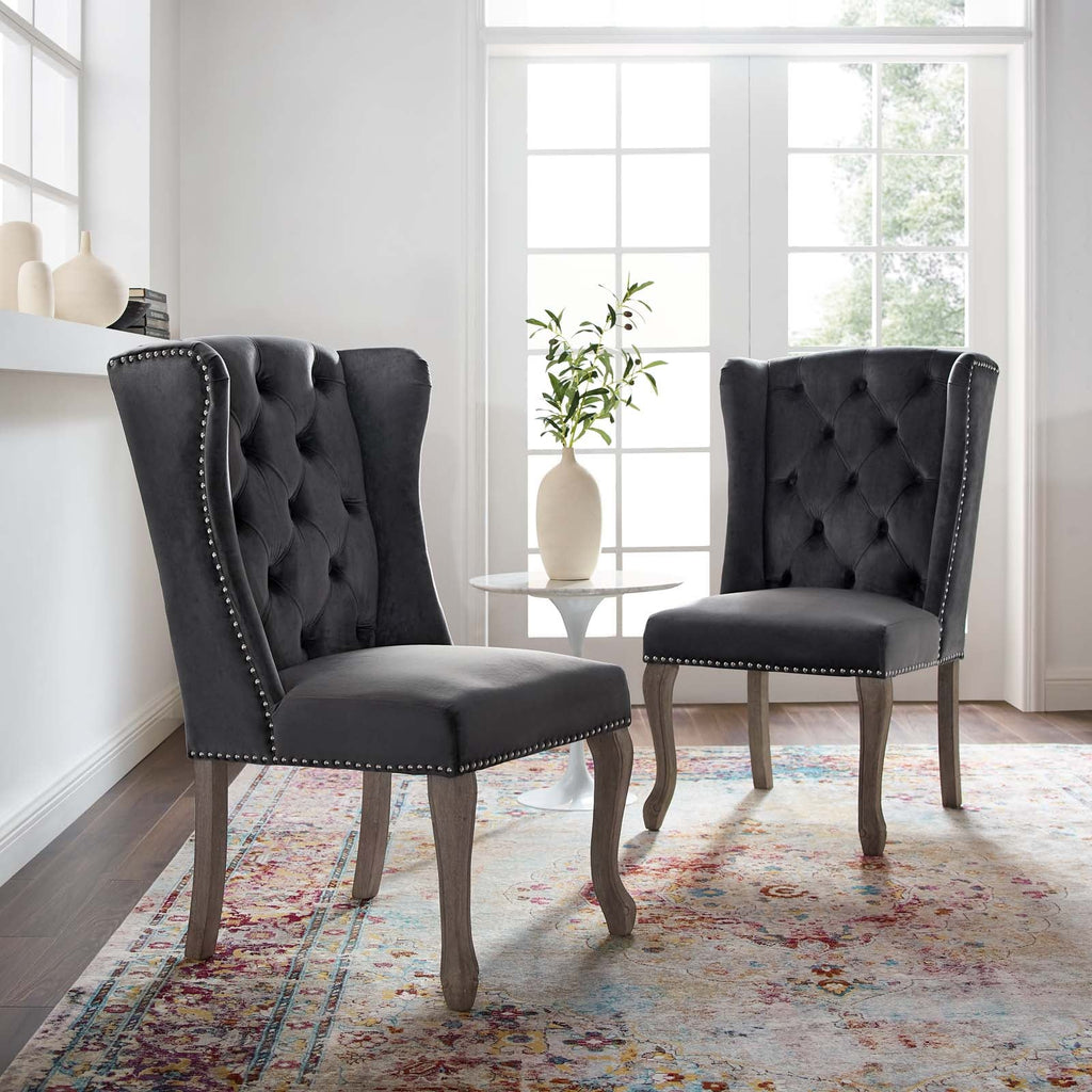 Apprise Performance Velvet Side Chair Set of 2 by Modway