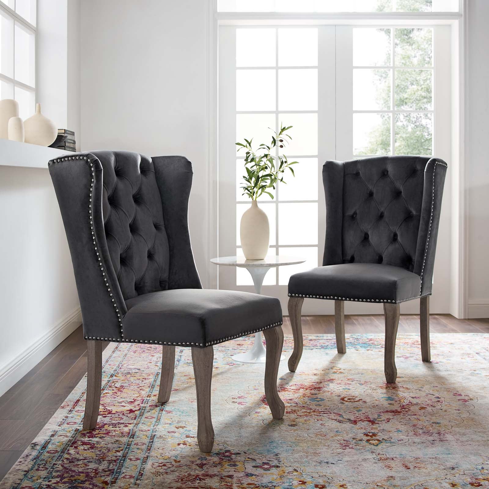 Apprise Performance Velvet Side Chair Set of 2 by Modway