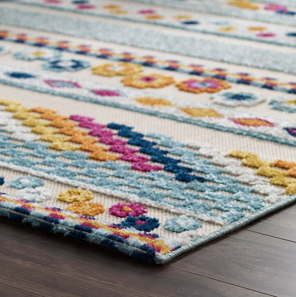 Reflect Cadhla Vintage Abstract Geometric Lattice 8x10 Indoor and Outdoor Area Rug by Modway