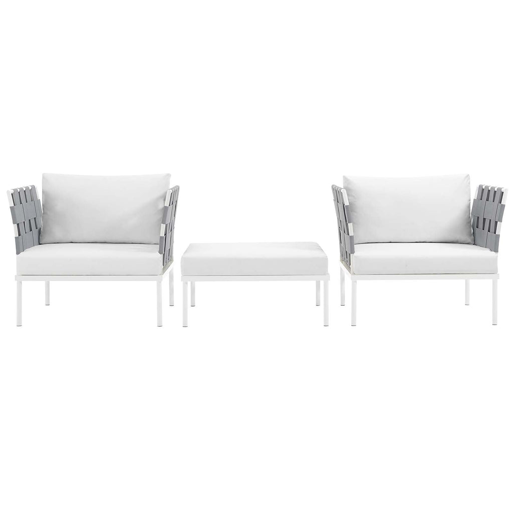 Harmony 3 Piece Outdoor Patio Aluminum Sectional Sofa Set by Modway