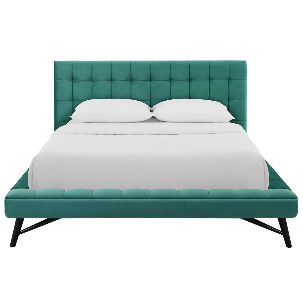 Julia Biscuit Tufted Performance Velvet Queen Platform Bed by Modway