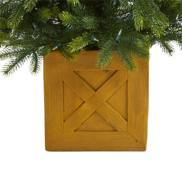 6' Manchester Fir Artificial Christmas Tree in Decorative Planter