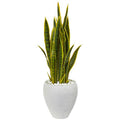 33"  Sansevieria Artificial Plant in White Planter