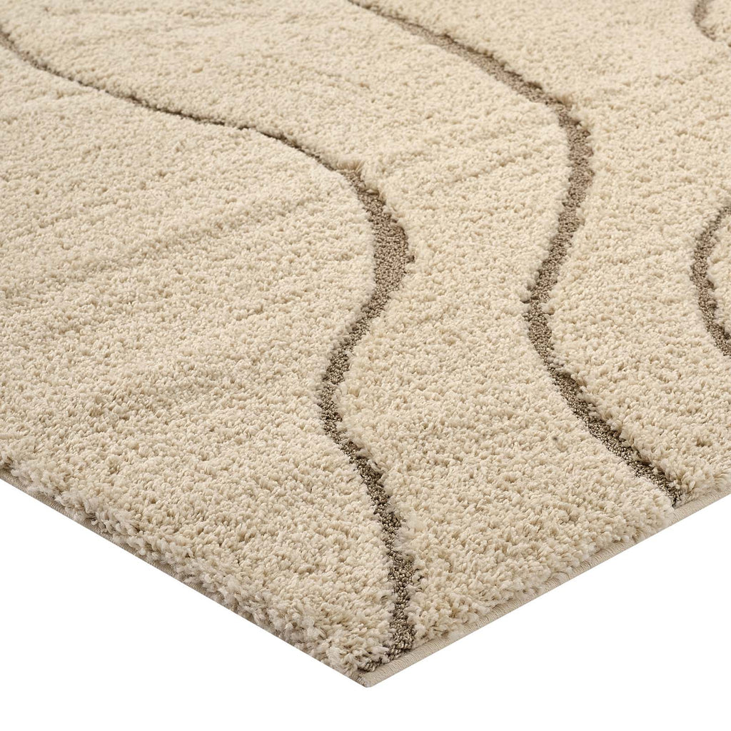 Jubilant Abound Abstract Swirl Shag 5x8 Area Rug by Modway