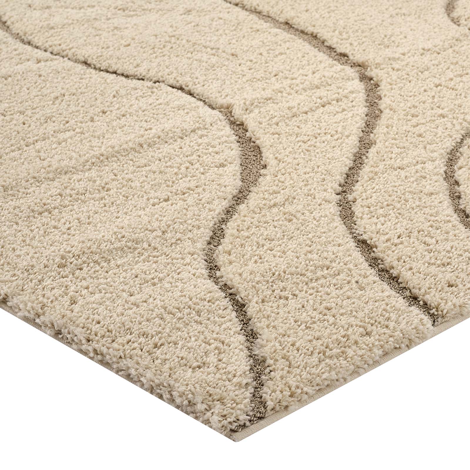 Jubilant Abound Abstract Swirl Shag 5x8 Area Rug by Modway