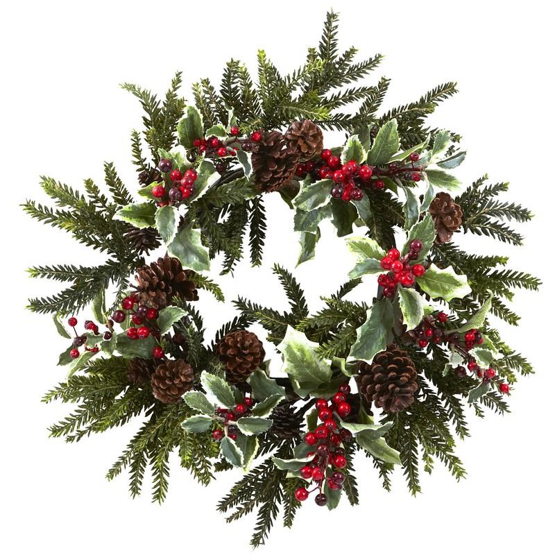 22"  Holly Berry Wreath