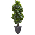 6' Fiddle Leaf Fig Artificial Tree in Slate Planter