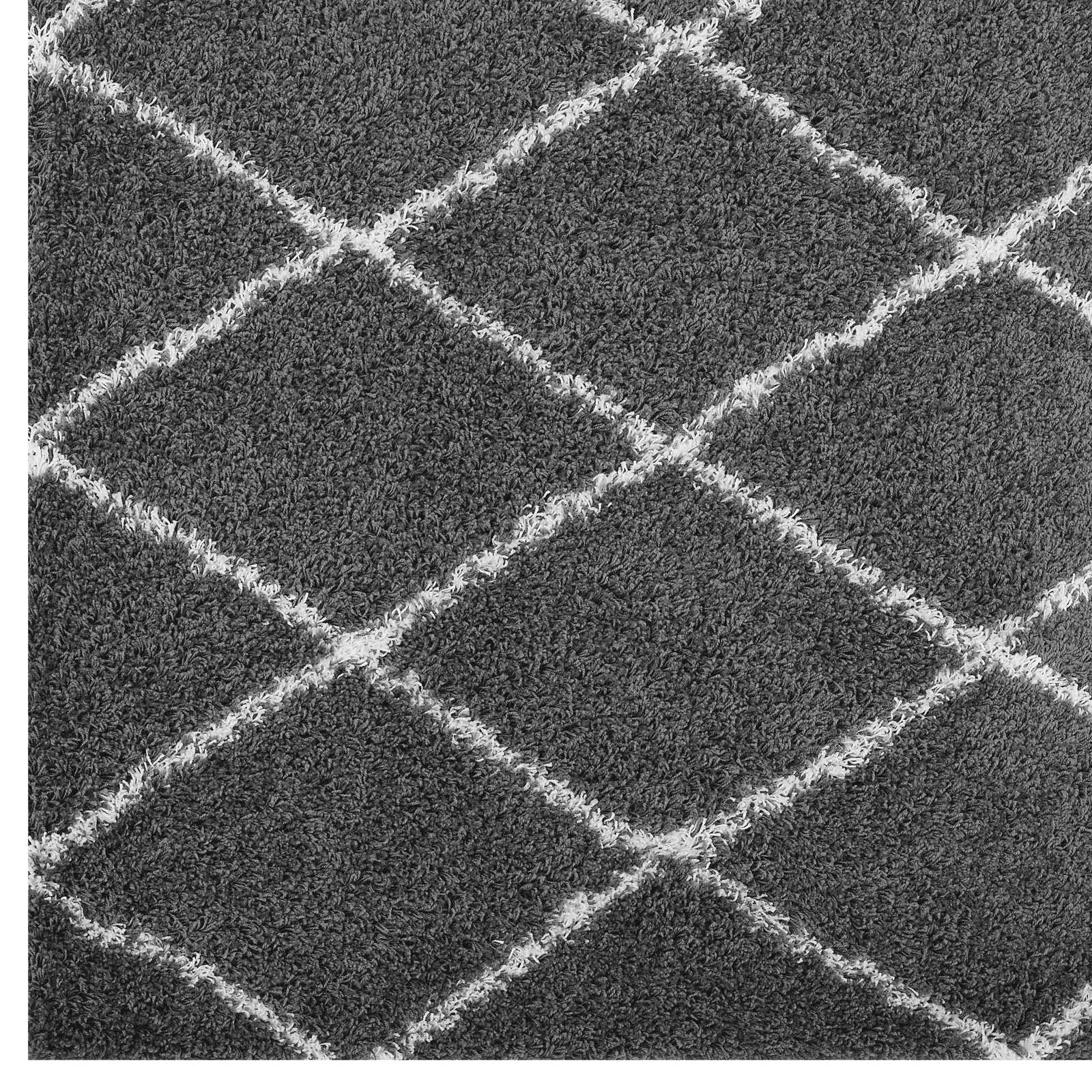 Toryn Diamond Lattice 5x8 Shag Area Rug by Modway