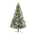 8' Flocked Oregon Pine Artificial Christmas Tree with 500 Clear Lights