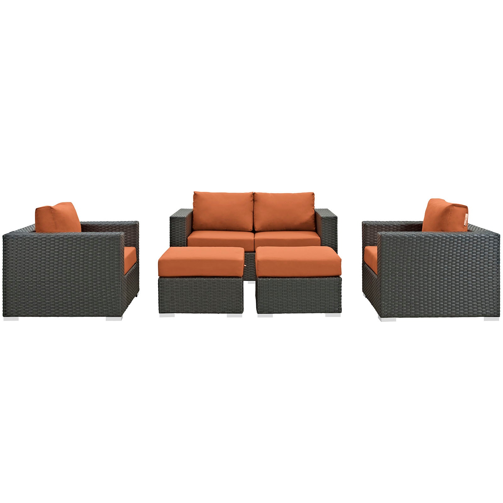 Sojourn 5 Piece Outdoor Patio Sunbrella¨ Sectional Set by Modway