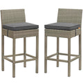 Conduit Outdoor Patio Wicker Rattan Bar Stool Set of 2 by Modway