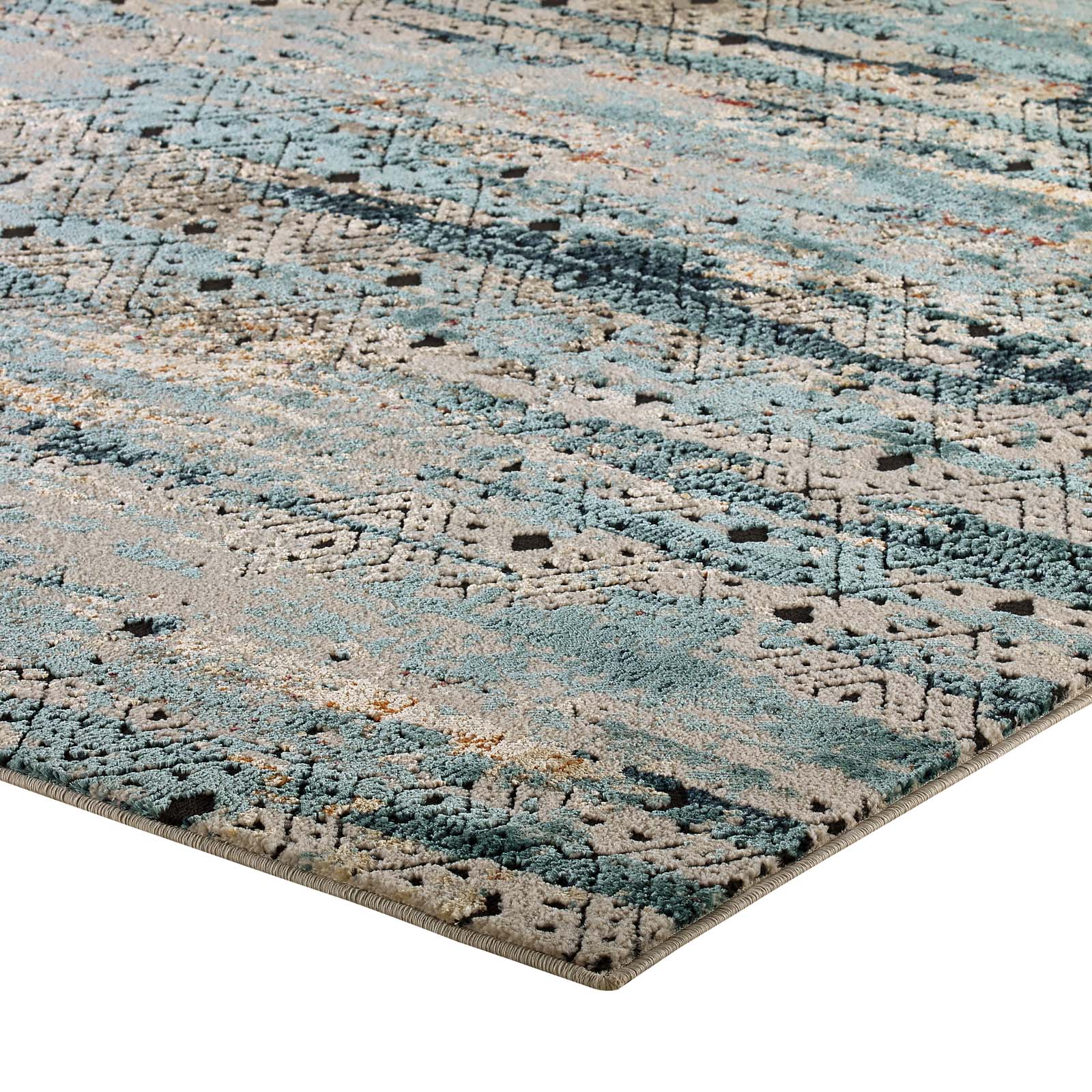 Tribute Eisley Rustic Distressed Transitional Diamond Lattice 5x8 Area Rug by Modway