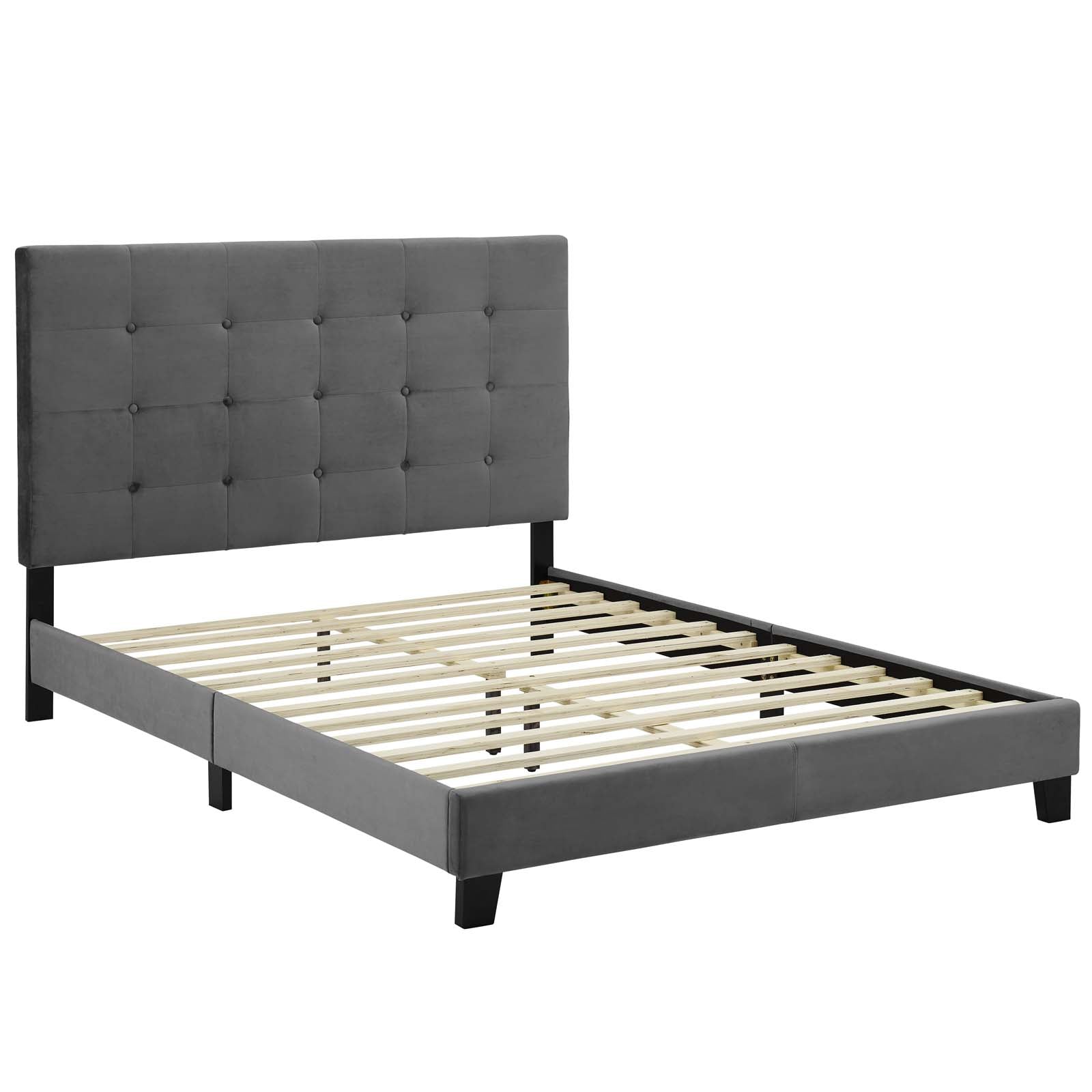 Melanie Tufted Button Upholstered Performance Velvet Twin Platform Bed by Modway
