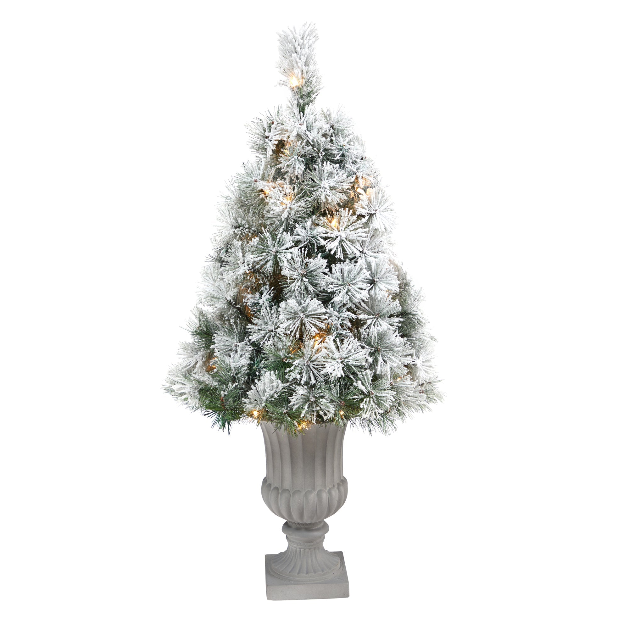 44' Flocked Oregon Pine Artificial Christmas Tree w/ 50 Clear Lights