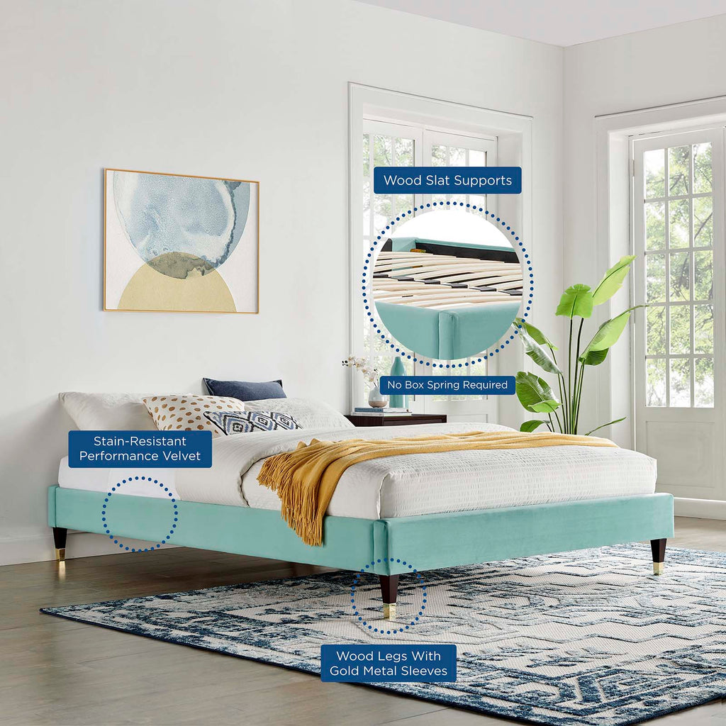 Harlow Performance Velvet Queen Platform Bed Frame by Modway