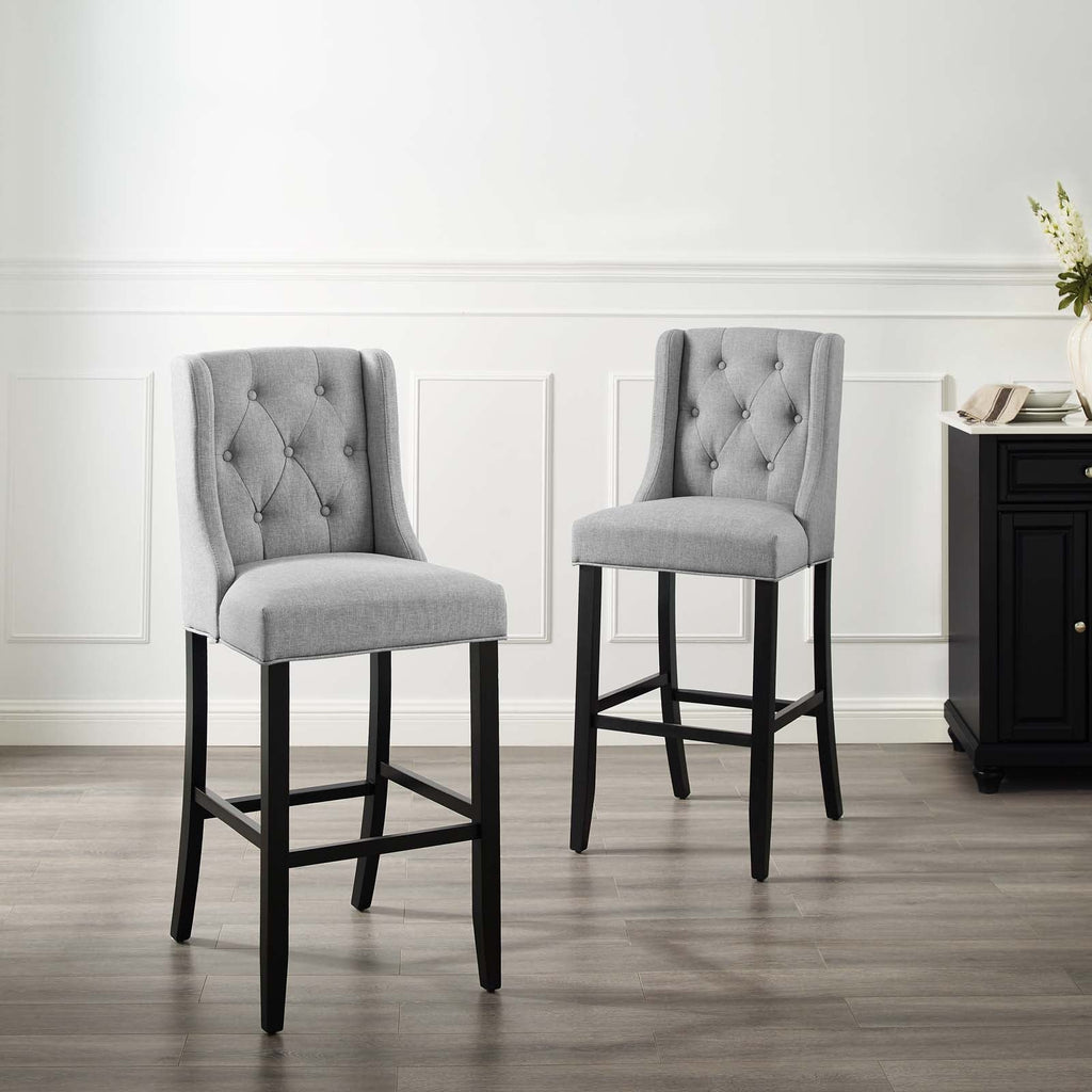 Baronet Upholstered Fabric Bar Stool Set of 2 by Modway