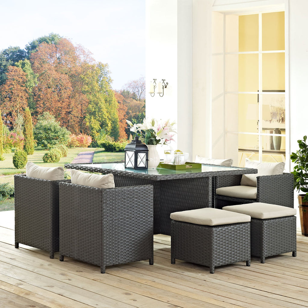 Sojourn 9 Piece Outdoor Patio Sunbrella¨ Dining Set by Modway