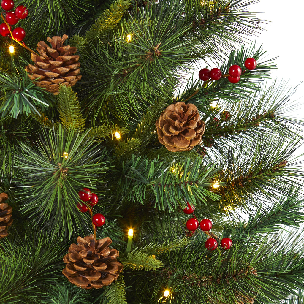 5' Mixed Pine Artificial Christmas Tree w/ 150 Clear LED Lights