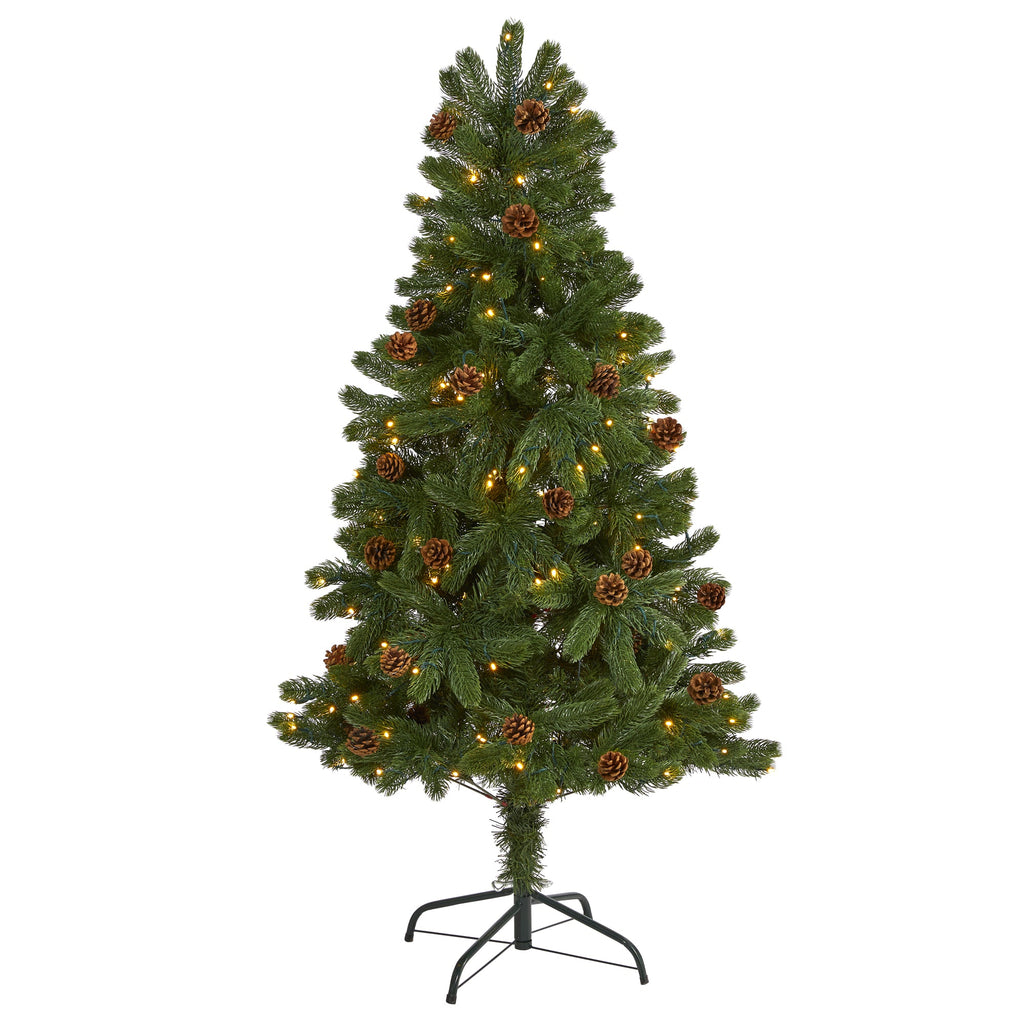 5' Rocky Mountain Spruce Artificial Christmas Tree w/ Pinecones