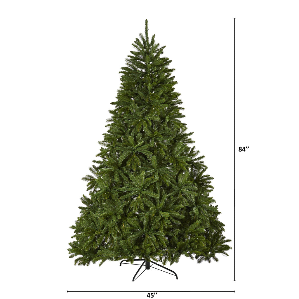 7' Sierra Spruce 'Natural Look' Artificial Christmas Tree w/ 500 Clear LED Light