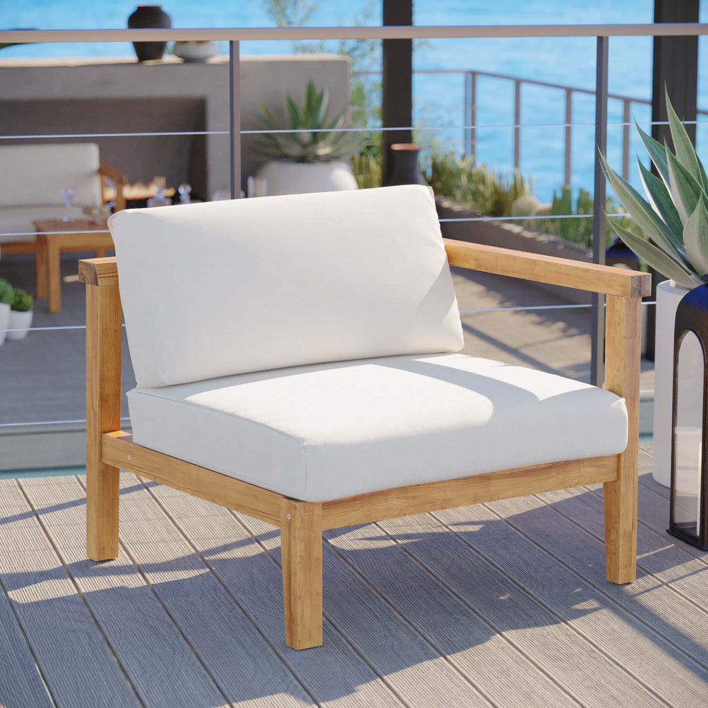 Bayport Outdoor Patio Teak Wood Right-Arm Chair by Modway