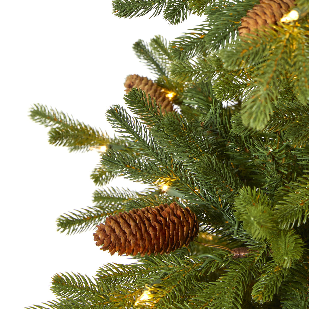 6.5' Yukon Mountain Fir Artificial Christmas Tree with 450 Clear Lights