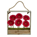 Gerber Daisy Garden Artificial Arrangement in Hanging Frame