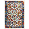 Entourage Odile Distressed Floral Moroccan Trellis 8x10 Area Rug by Modway
