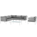 Harmony 7 Piece Outdoor Patio Aluminum Sectional Sofa Set by Modway