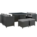 Sojourn 9 Piece Outdoor Patio Sunbrella¨ Dining Set by Modway