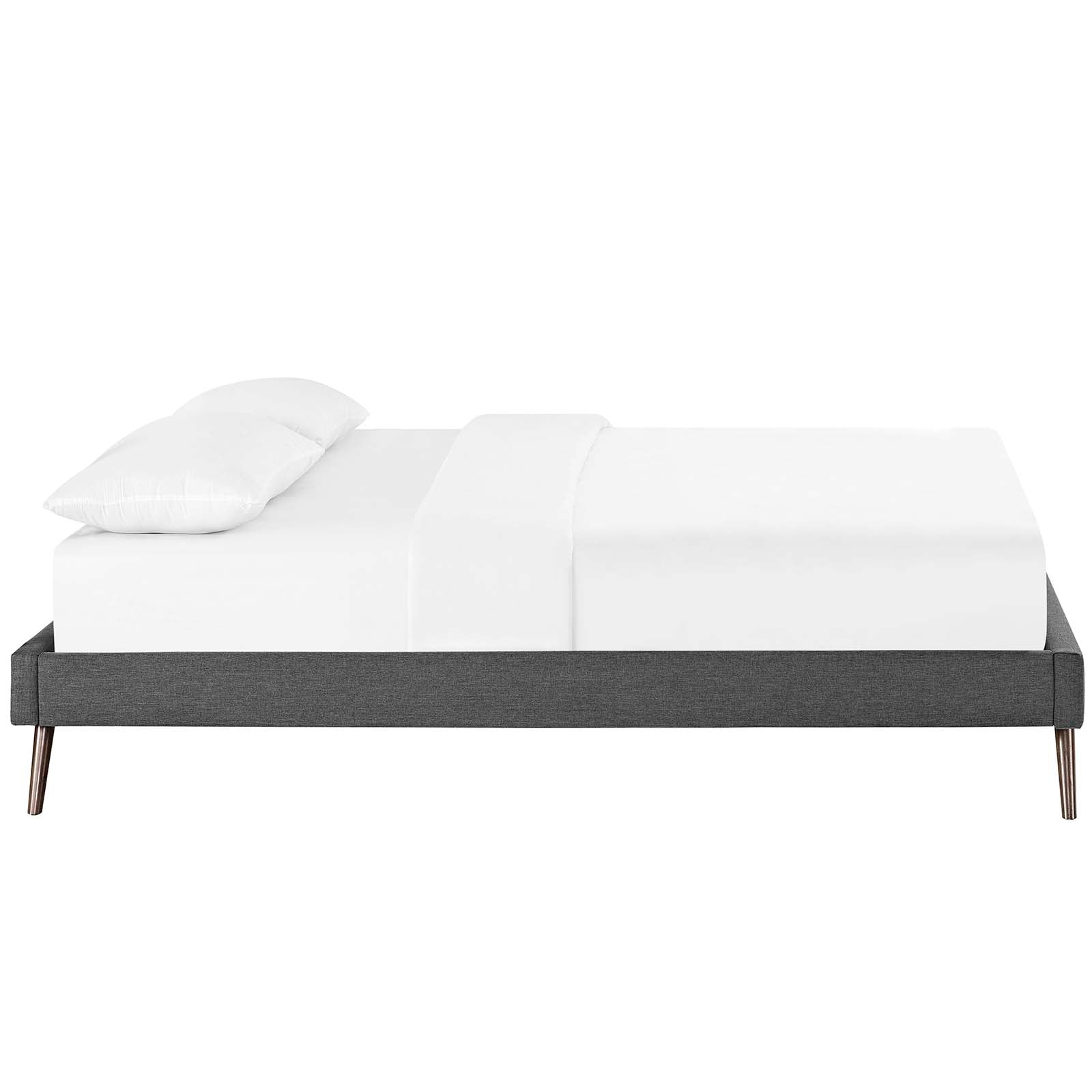 Loryn Fabric Queen Bed Frame with Round Splayed Legs by Modway
