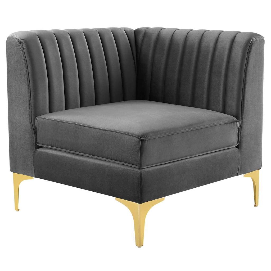 Triumph Channel Tufted Performance Velvet 3-Seater Sofa by Modway