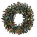 30"  Pine Wreath w/Colored Lights