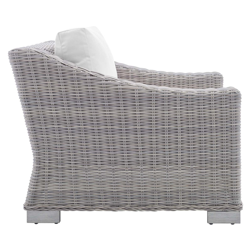 Conway 2-Piece Sunbrella¨ Outdoor Patio Wicker Rattan Armchair and Ottoman Set by Modway