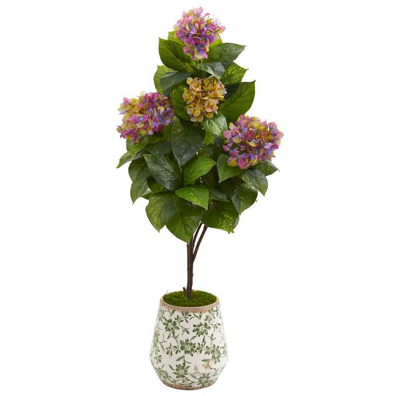 50"  Hydrangea Artificial Plant in Decorative Planter