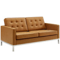 Loft Tufted Vegan Leather Loveseat by Modway