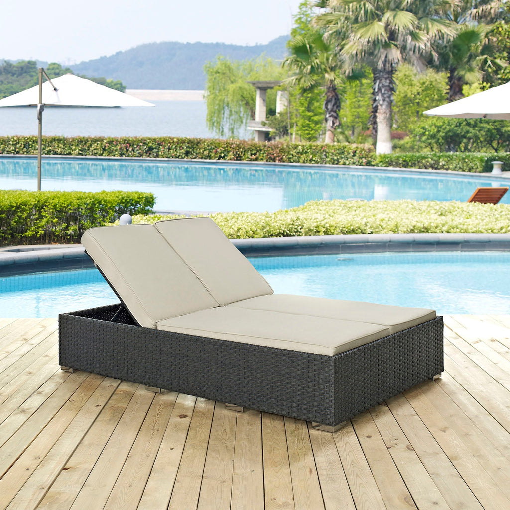 Sojourn Outdoor Patio Sunbrella¨ Double Chaise by Modway