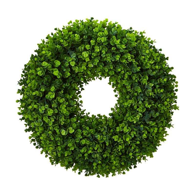 25" Eucalyptus Artificial Wreath 4344 By Nearly Natural