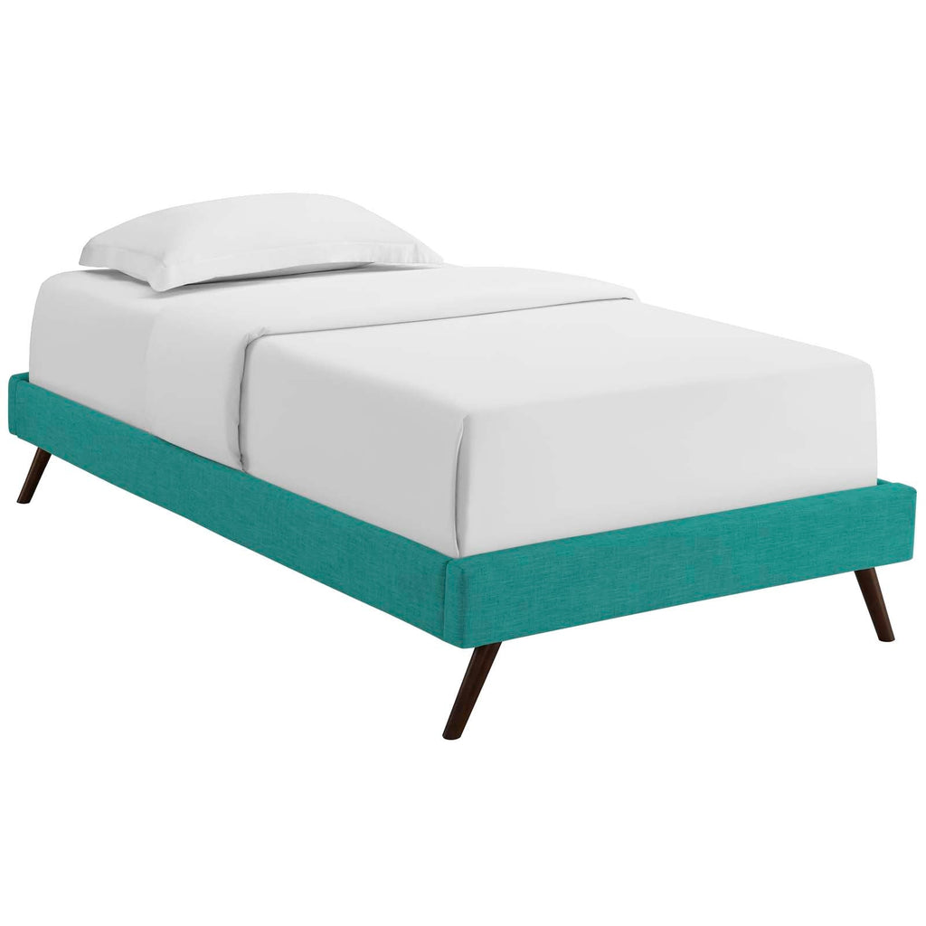 Loryn Fabric Twin Bed Frame with Round Splayed Legs by Modway