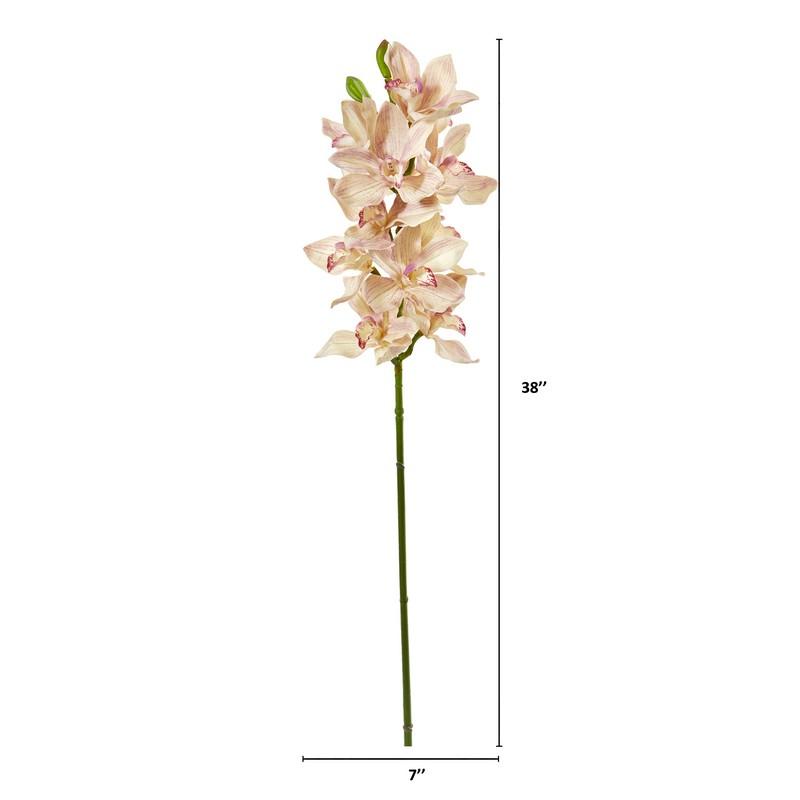 38"  Cymbidium Orchid Artificial Flower (Set of 3)