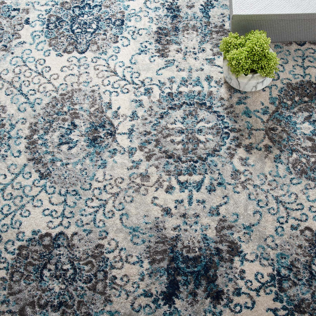 Entourage Kensie Distressed Floral Moroccan Trellis 5x8 Area Rug by Modway